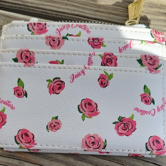 Juicy Couture Pink Rose Shabby Wallet Chic Card Holder - Picture 5 of 9